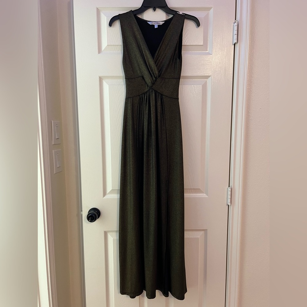 Antique Gold Dress with Leg Slits